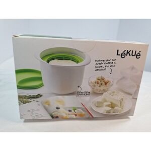 Lekue Fresh Homemade Cheese Maker Kit White Green with 24 Recipes BPA Free
